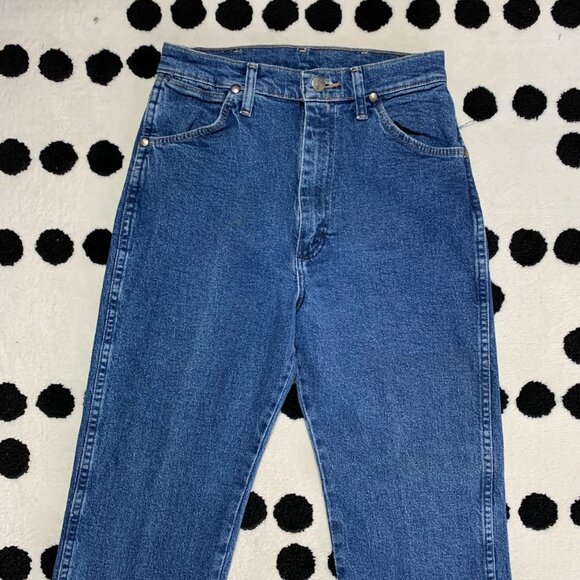 Vintage Wrangler Cowboy Cut Faded Dark Denim Straight Leg Western Jeans - Picture 3 of 12